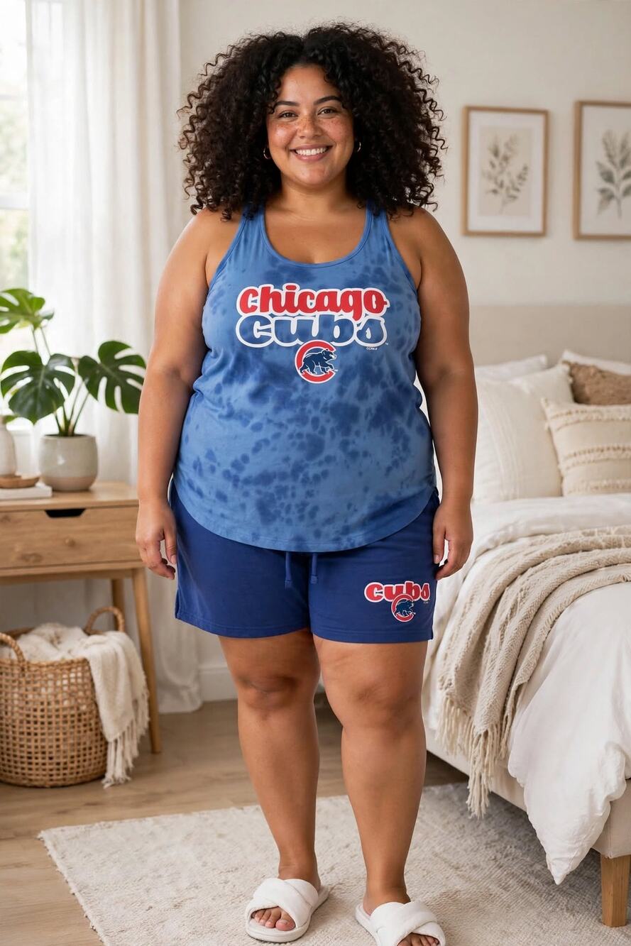 Chicago Cubs Women's Plus Size Cloud Tank Top & Shorts Sleep Set
